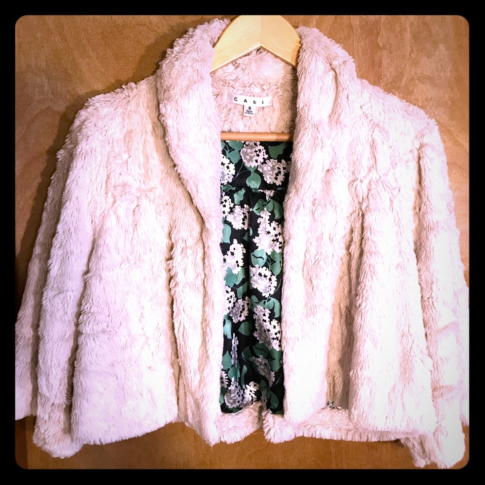 Faux rabbit fur shrug